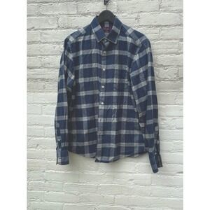 UNTUCKit Vougeot Flannel Shirt‎ Mens Medium Reg Blue Plaid Long Sleeve Button-Up